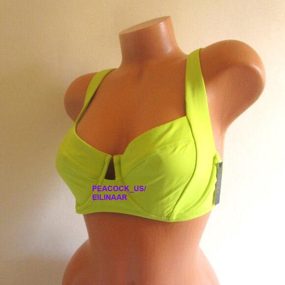 36DDD VICTORIA SECRET SWIM Lace-Up Back Strappy Bikini Top Lime Yellow Green NWT - Picture 7 of 8